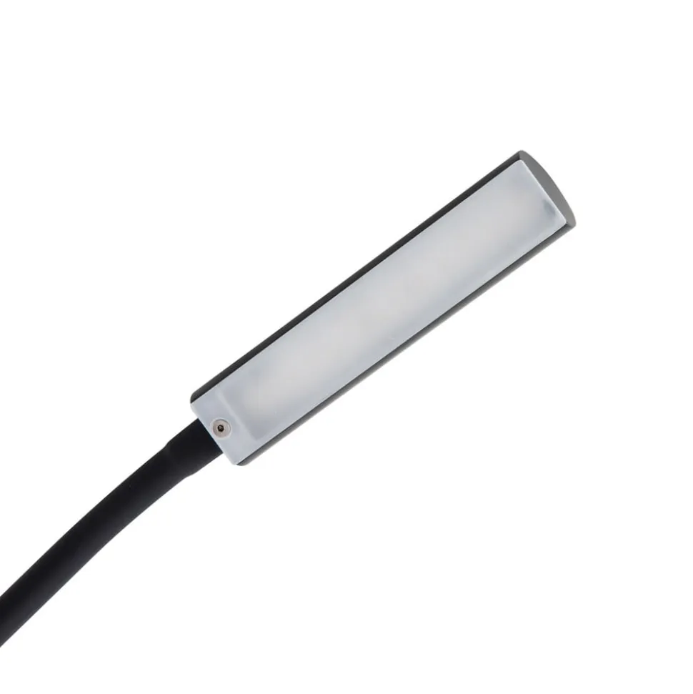 Lindby LED-læselampe Flexola, sort, kantet, stik