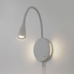Lindby LED-læselampe Zayna, hvid, CCT, USB, dæmpbar, timer