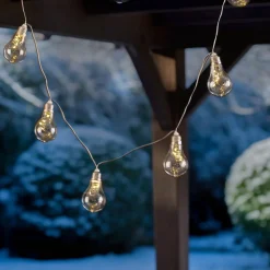 Lindby LED-lyskæde Lampini, 200 cm, sort, IP44