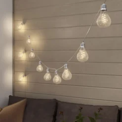 Lindby LED-lyskæde Lampini, 200 cm, sort, IP44