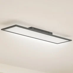 Lindby LED-panel Enhife, sort, 80 x 20 cm, metal, 4.000K