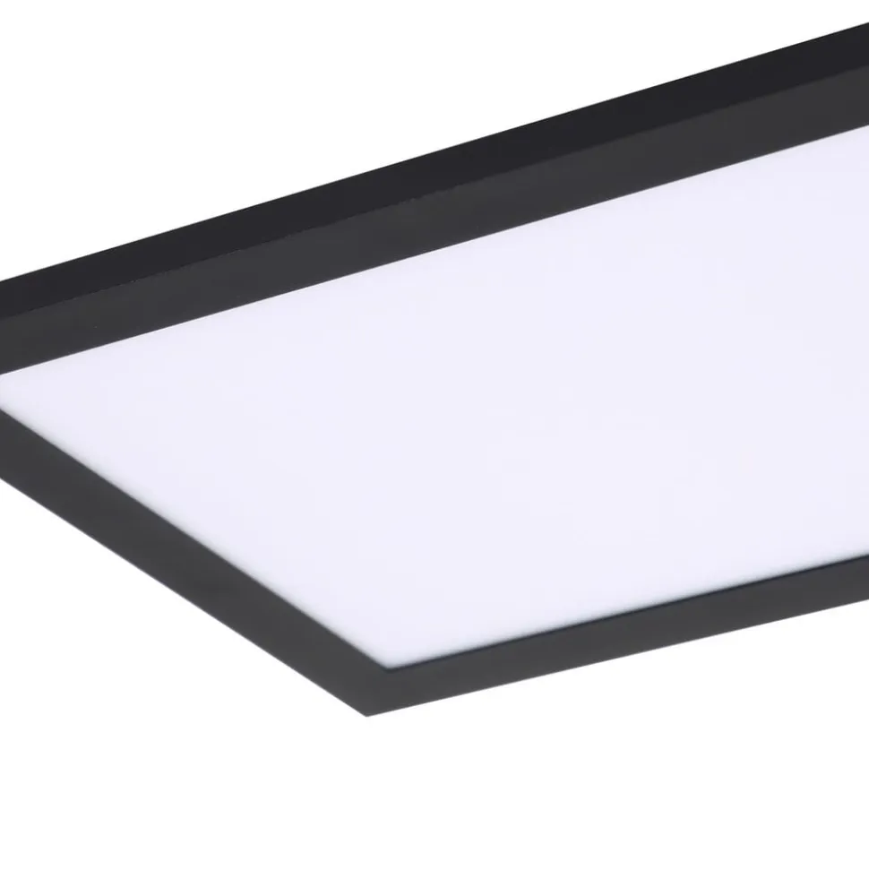 Lindby LED-panel Enhife, sort, 80 x 20 cm, metal, 4.000K