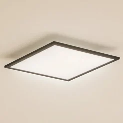 Lindby LED-panel Enhife, sort, 40 x 40 cm, metal, 4.000K