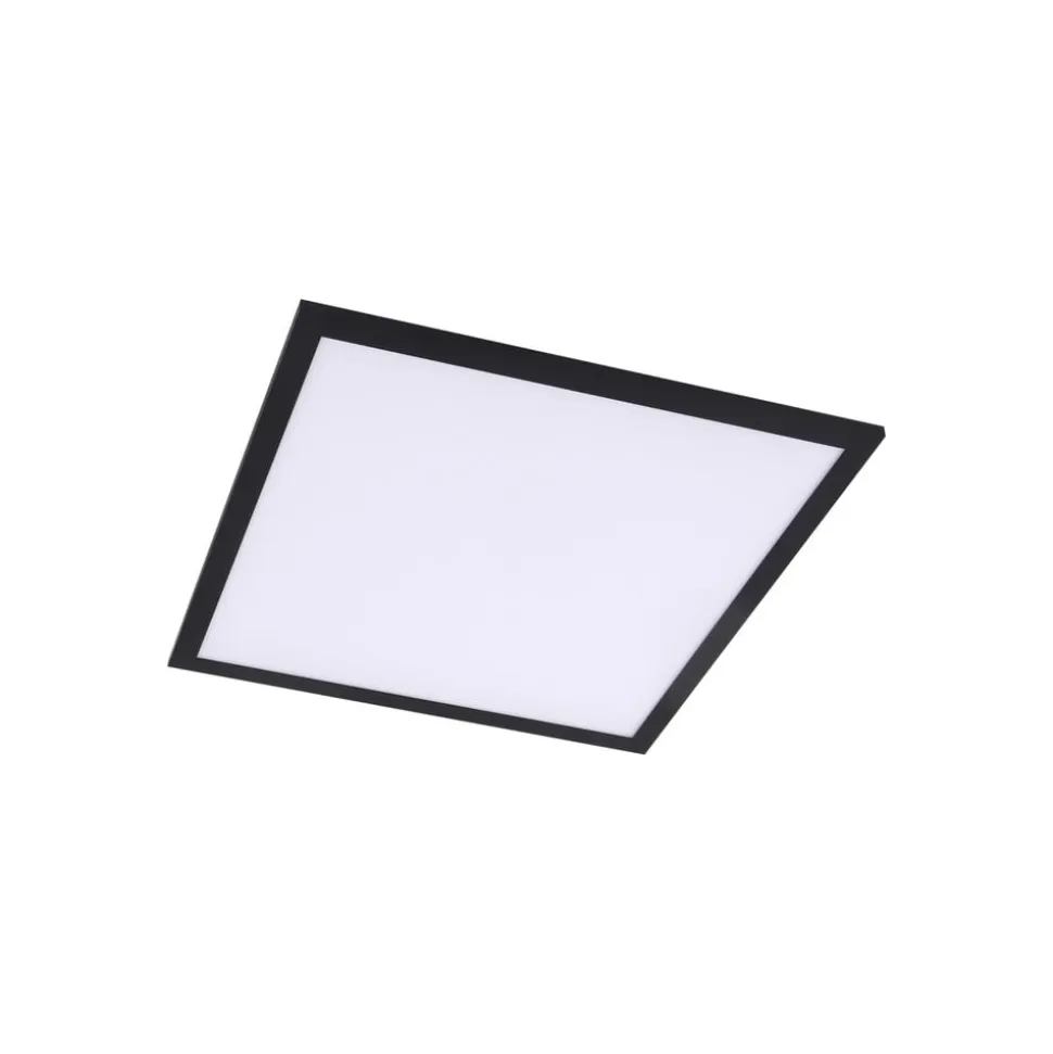 Lindby LED-panel Enhife, sort, 40 x 40 cm, metal, 4.000K