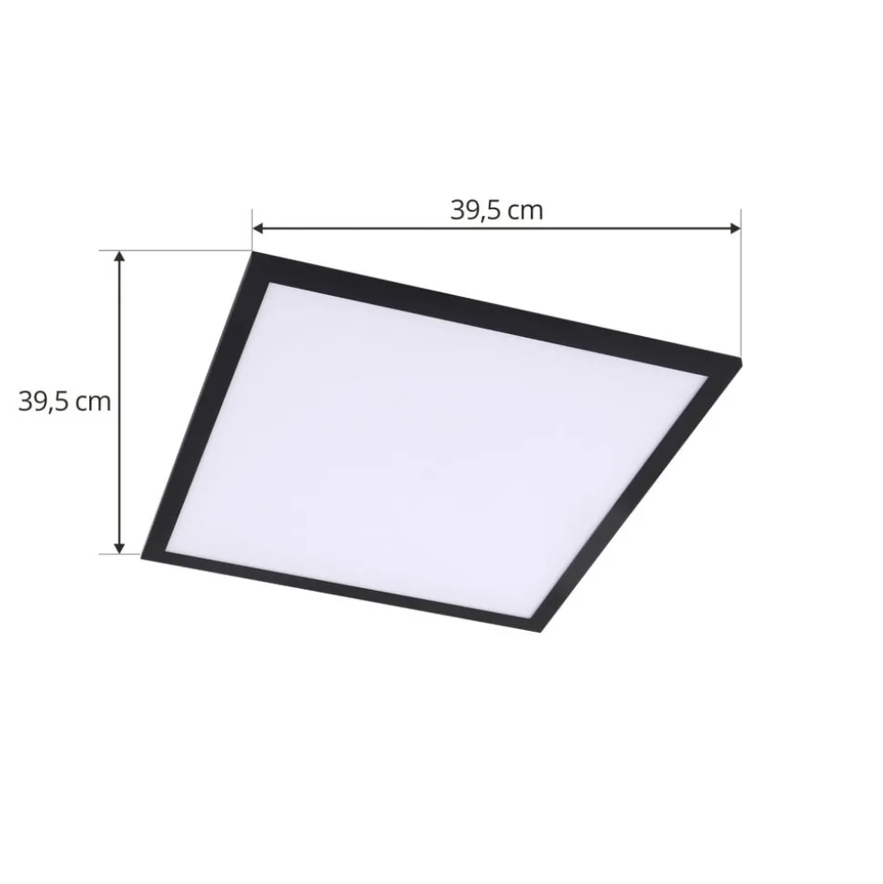 Lindby LED-panel Enhife, sort, 40 x 40 cm, metal, 4.000K