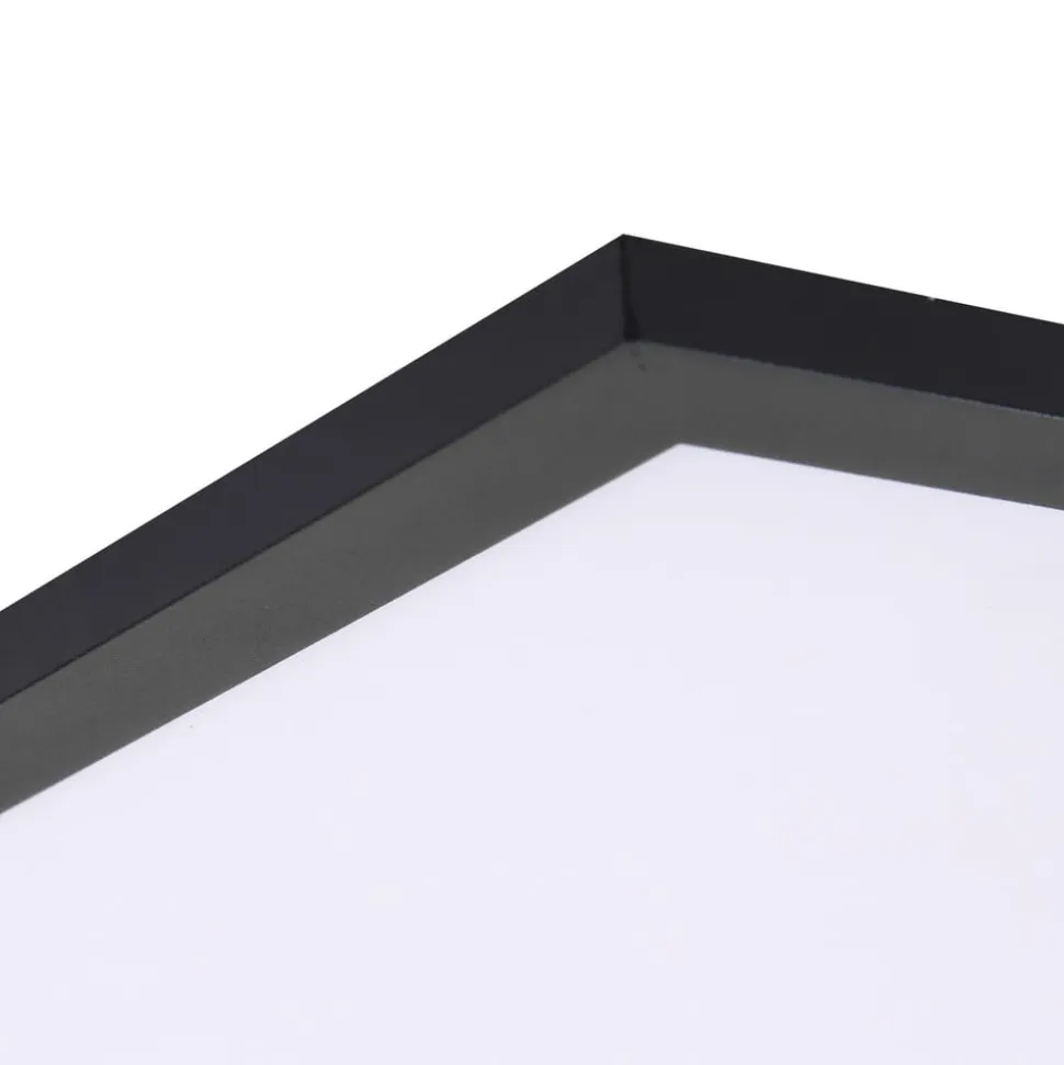 Lindby LED-panel Enhife, sort, 40 x 40 cm, metal, 4.000K