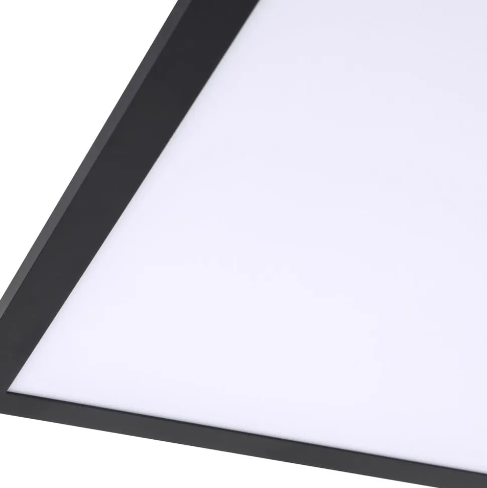 Lindby LED-panel Enhife, sort, 40 x 40 cm, metal, 4.000K