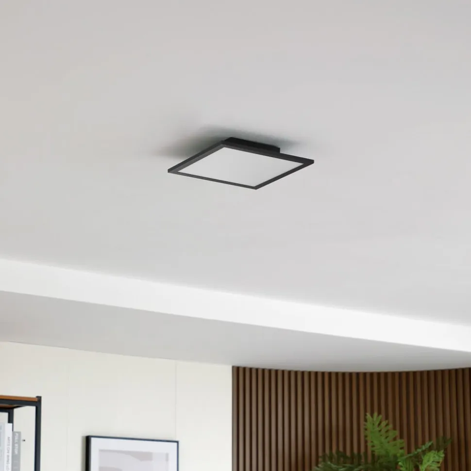 Lindby LED-panel Enhife, sort, 30 x 30 cm, metal, 4.000K