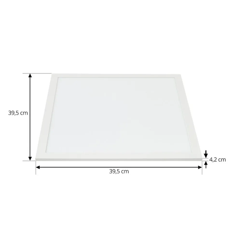 Lindby LED-panel Enja, hvid, aluminium, 39,5 cm x 39,5 cm