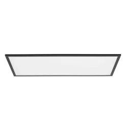 Lindby LED-panel Lamin, sort, 80 cm, CCT, dæmpbar, fjernbetjening