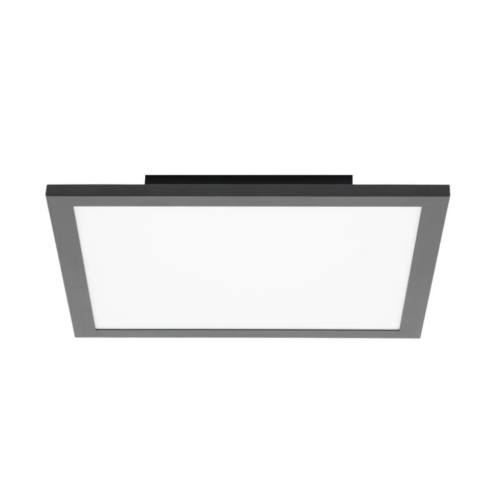 Lindby LED-panel Lamin, sort, 30 cm, CCT, dæmpbar, fjernbetjening