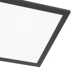 Lindby LED-panel Lamin, sort, 30 cm, CCT, dæmpbar, fjernbetjening