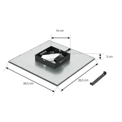 Lindby LED-panel Lamin, sort, 40 cm, CCT, dæmpbar, fjernbetjening