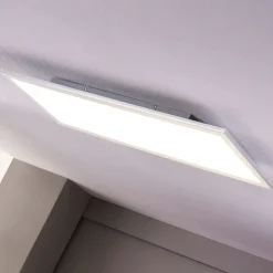 Lindby LED-panel Livel, 4000K, 80 cm x 30 cm, sølv, metal