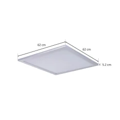 Lindby LED-panel Livel, 4000K, 62 cm x 62 cm, sølv, metal