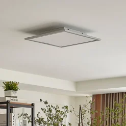 Lindby LED-panel Livel, 4000K, 40 cm x 40 cm, sølv, metal