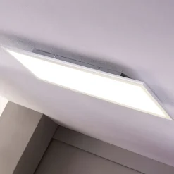 Lindby LED-panel Livel, 4000K, 120cm x 30cm, sølv, metal