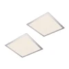 Lindby LED-panel Livel, sæt med 2, 4.000 K, 40 x 40 cm, sølv
