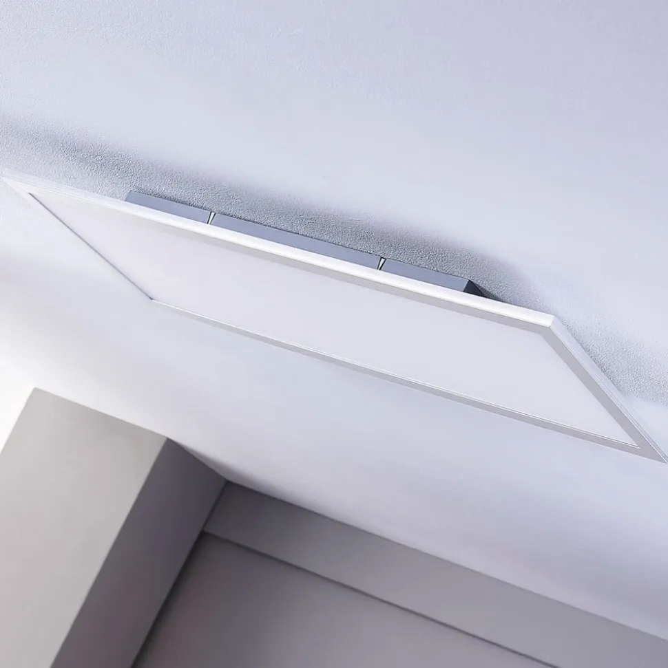 Lindby LED-panel Livel, sæt med 2, 4.000 K, 80 x 30 cm, sølv