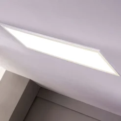 Lindby LED-panel Livel, sæt med 2, 4.000 K, 80 x 30 cm, sølv