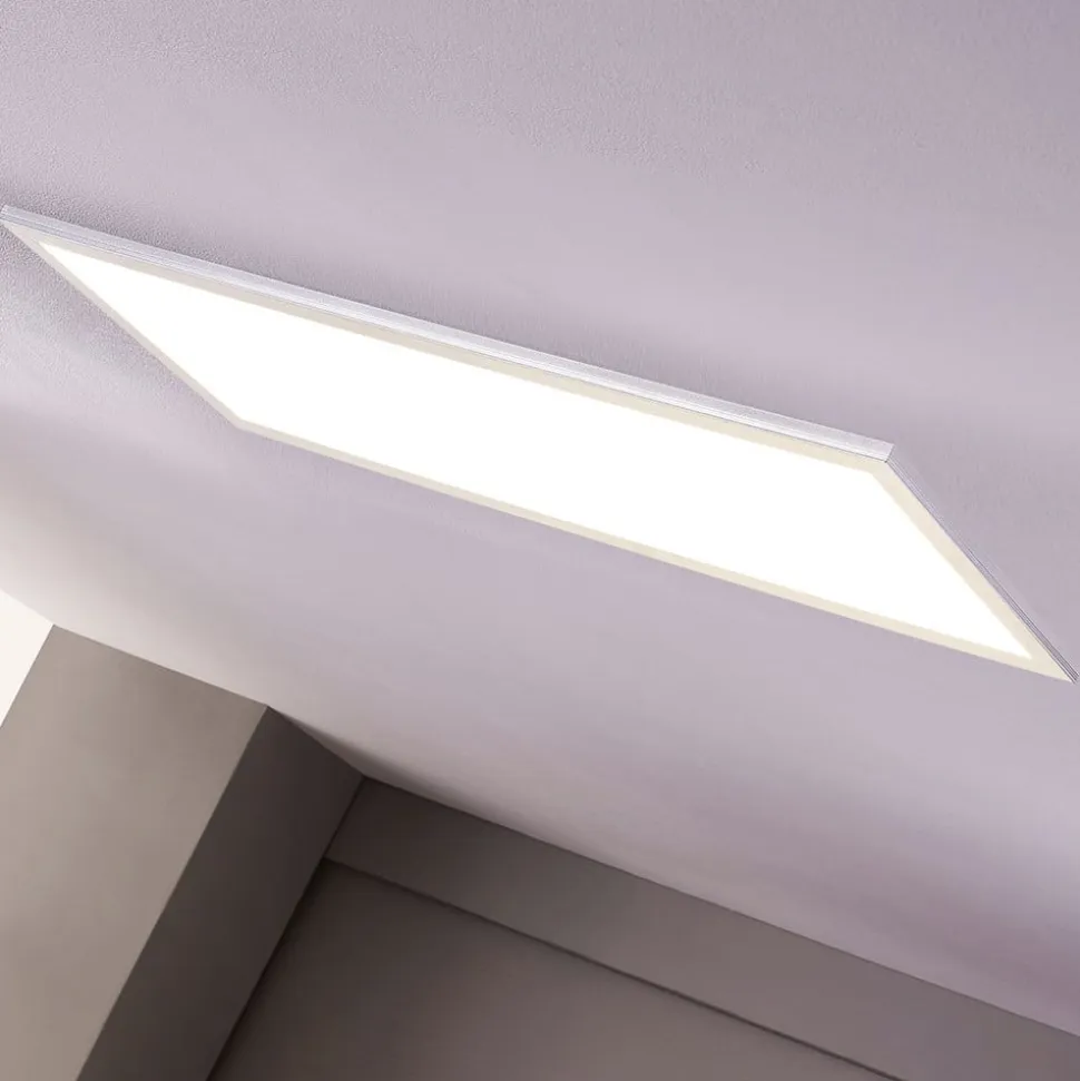 Lindby LED-panel Livel, sæt med 2, 4.000 K, 80 x 30 cm, sølv