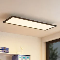 Lindby LED-panel Nelios, 80 x 30 cm, 4.000K, sort, metal