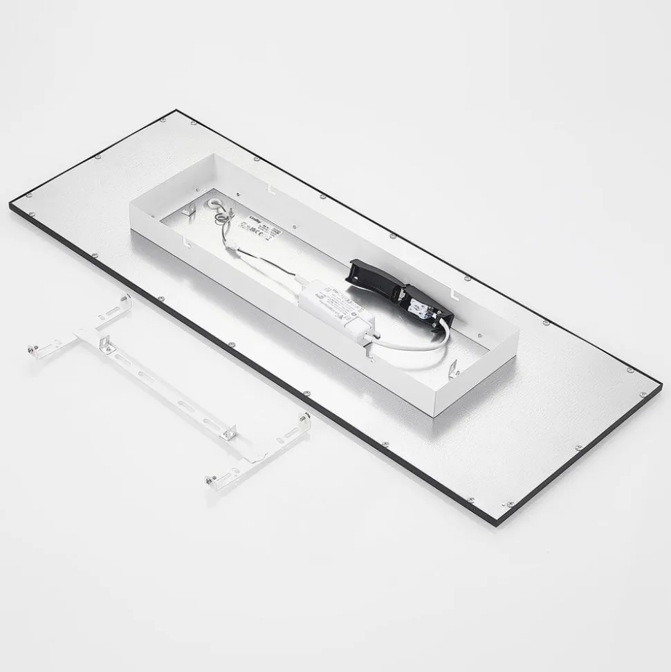 Lindby LED-panel Nelios, 80 x 30 cm, 4.000K, sort, metal