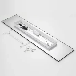 Lindby LED-panel Nelios, 120 x 30 cm, 4000K, sort, metal