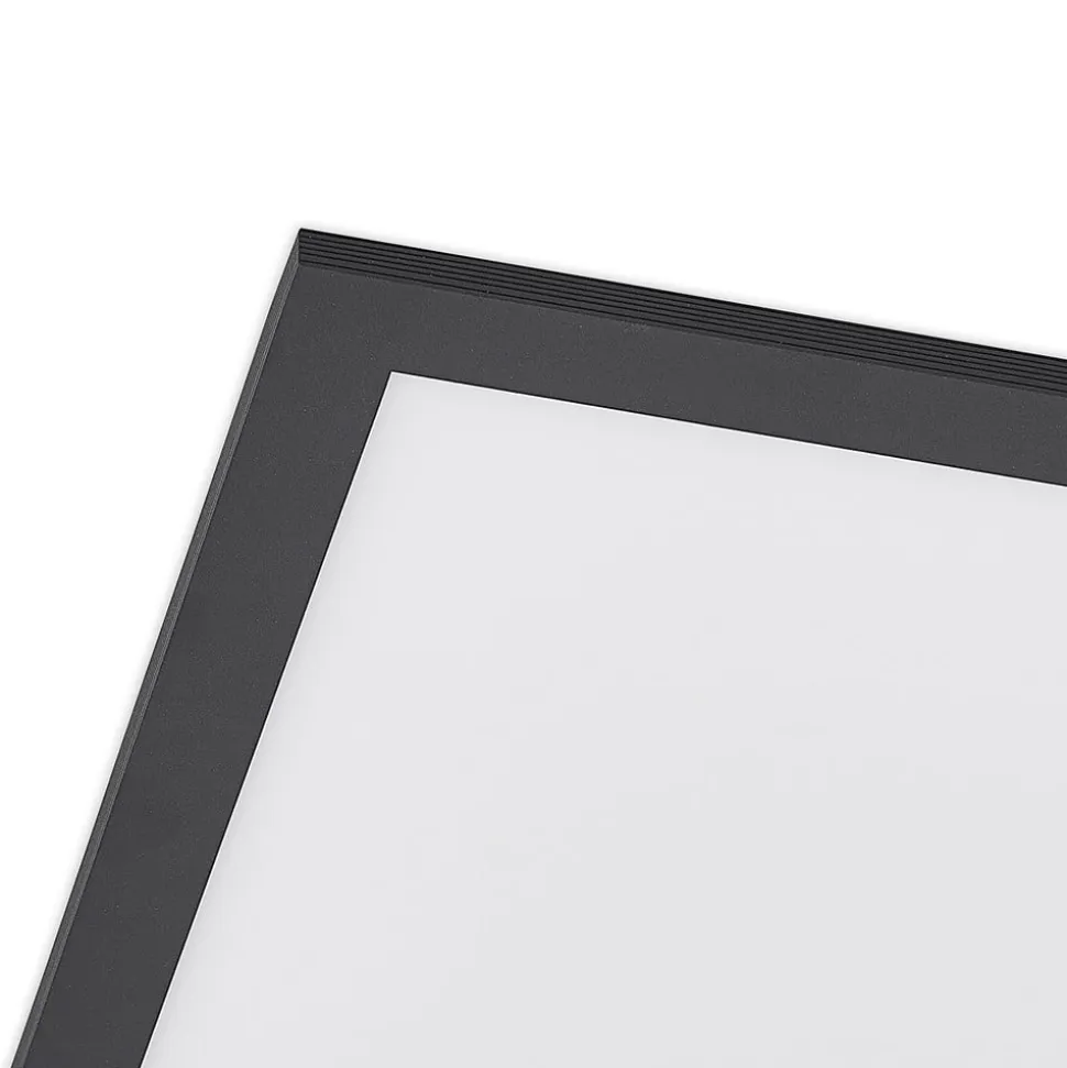 Lindby LED-panel Nelios, 40 x 40 cm, 4.000K, sort, metal