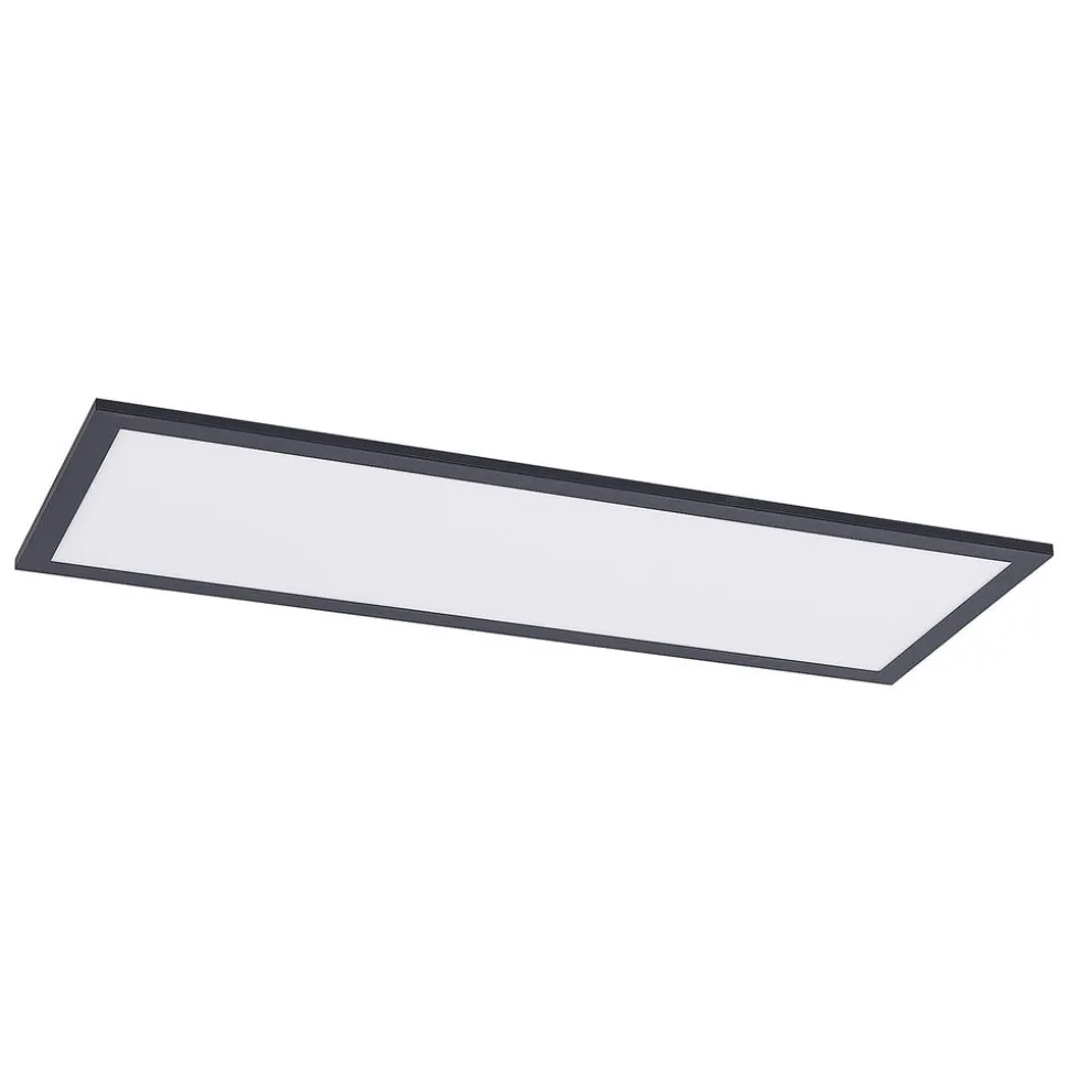 Lindby LED-panel Nelios, 80 x 30 cm, CCT, sort, metal