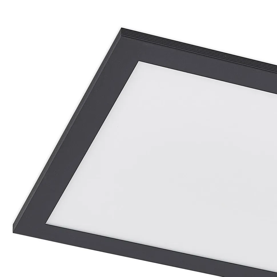 Lindby LED-panel Nelios, 80 x 30 cm, CCT, sort, metal