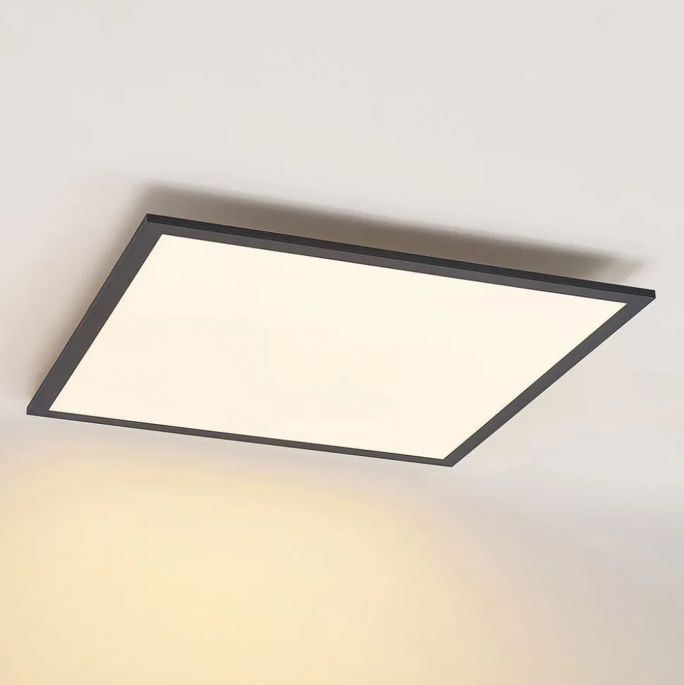 Lindby LED-panel Nelios, 62 x 62 cm, CCT, sort, metal