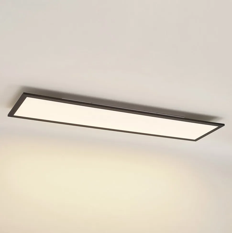 Lindby LED-panel Nelios, 120 x 30 cm, CCT, sort, metal