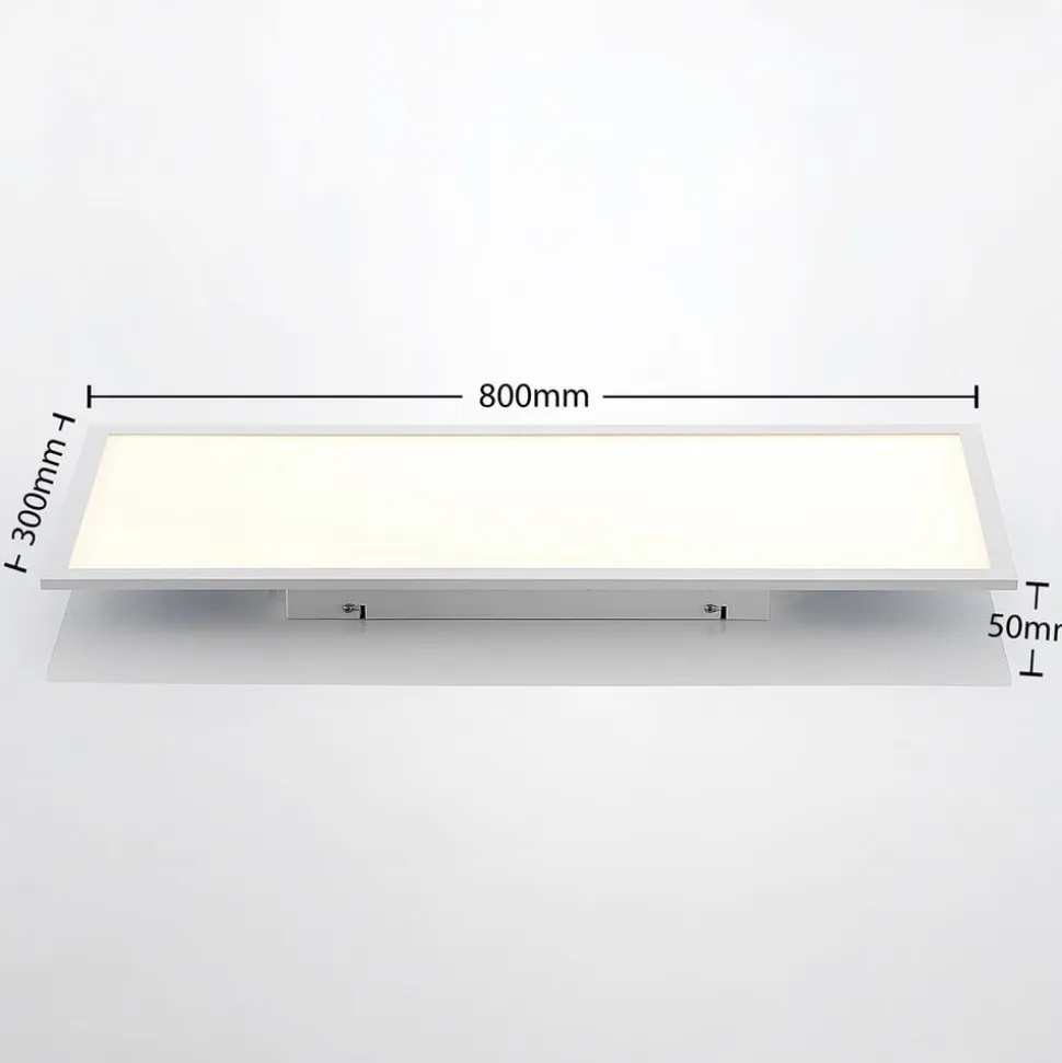 Lindby LED-panel Quais, 80 x 30 cm, hvid, metal, 4.000K