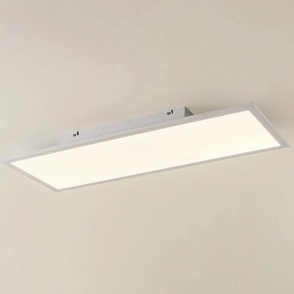 Lindby LED-panel Quais, 80 x 30 cm, hvid, metal, 4.000K