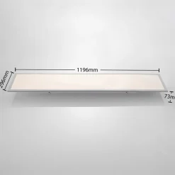 Lindby LED-panel Stenley, 4.000 K, 120 cm x 30 cm, sølv/hvid