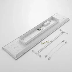 Lindby LED-panel Stenley, 4.000 K, 120 cm x 30 cm, sølv/hvid
