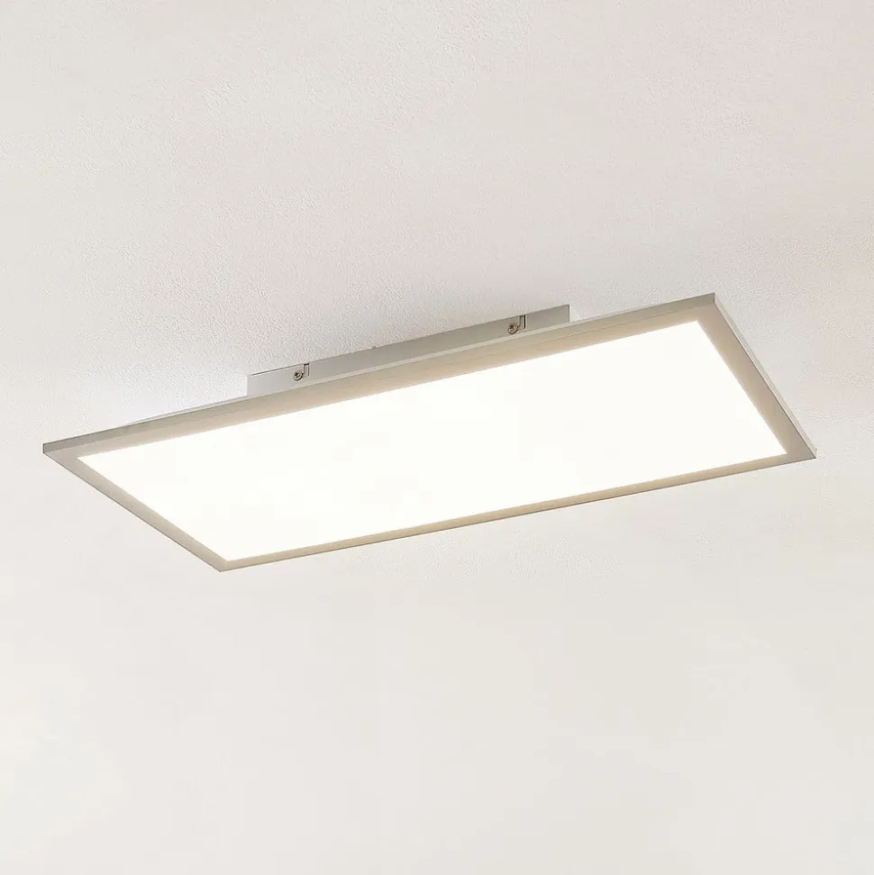 Lindby LED-panel Stenley, 4.000 K, 60 cm x 30 cm, sølv/hvid