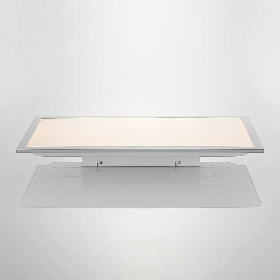Lindby LED-panel Stenley, 4.000 K, 60 cm x 30 cm, sølv/hvid