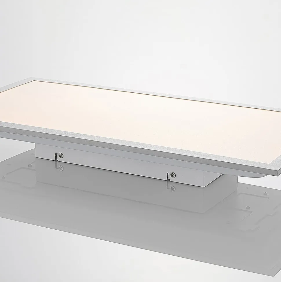 Lindby LED-panel Stenley, 4.000 K, 60 cm x 30 cm, sølv/hvid