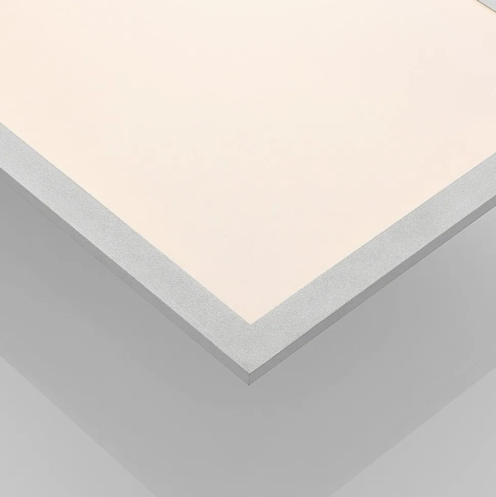 Lindby LED-panel Stenley, 4.000 K, 60 cm x 30 cm, sølv/hvid
