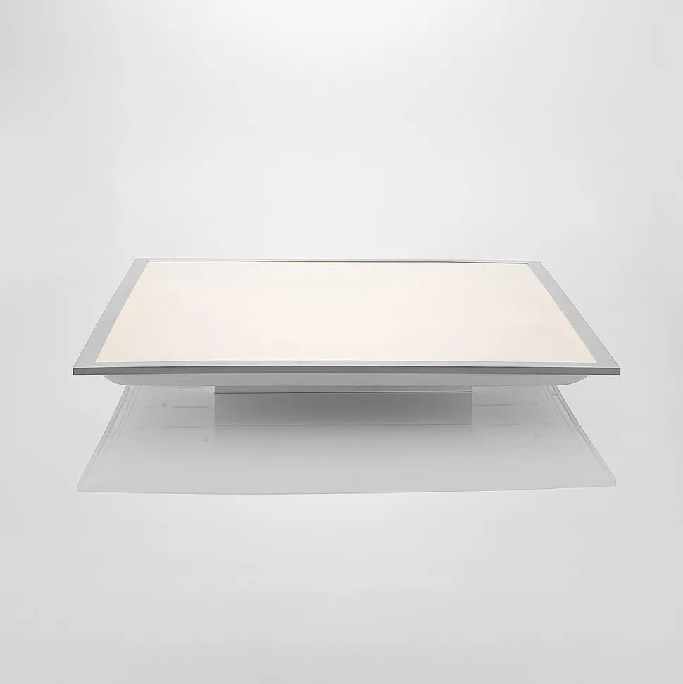 Lindby LED-panel Stenley, 4.000 K, 60 cm x 60 cm, sølv/hvid