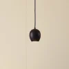 Lindby LED-pendellampe Lumaro, sort,Ø6,2 cm,48V,dæmpbar