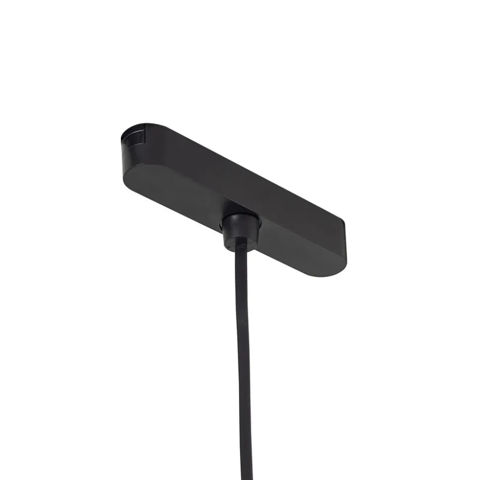 Lindby LED-pendellampe Lumaro, sort,Ø6,2 cm,48V,dæmpbar