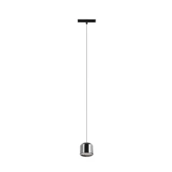 Lindby LED-pendellampe Lumaro,sort,Ø8,2cm,aluminium,48V,dæmpbar