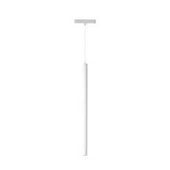 Lindby LED-pendellampe Lumaro, hvid, Ø 3cm,aluminium,48V,dæmpbar