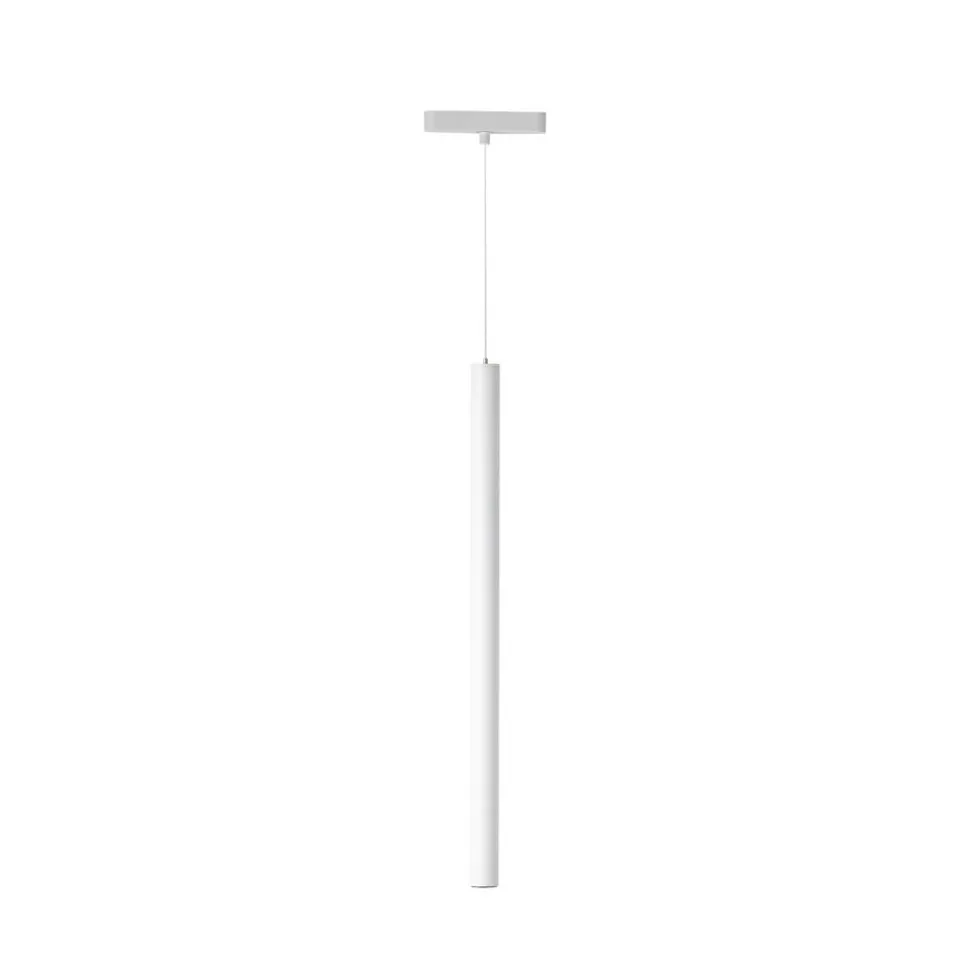 Lindby LED-pendellampe Lumaro, hvid, Ø 3cm,aluminium,48V,dæmpbar
