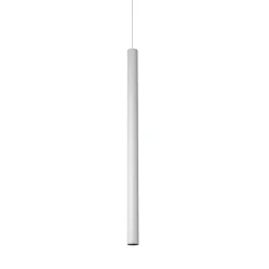 Lindby LED-pendellampe Lumaro, hvid, Ø 3cm,aluminium,48V,dæmpbar