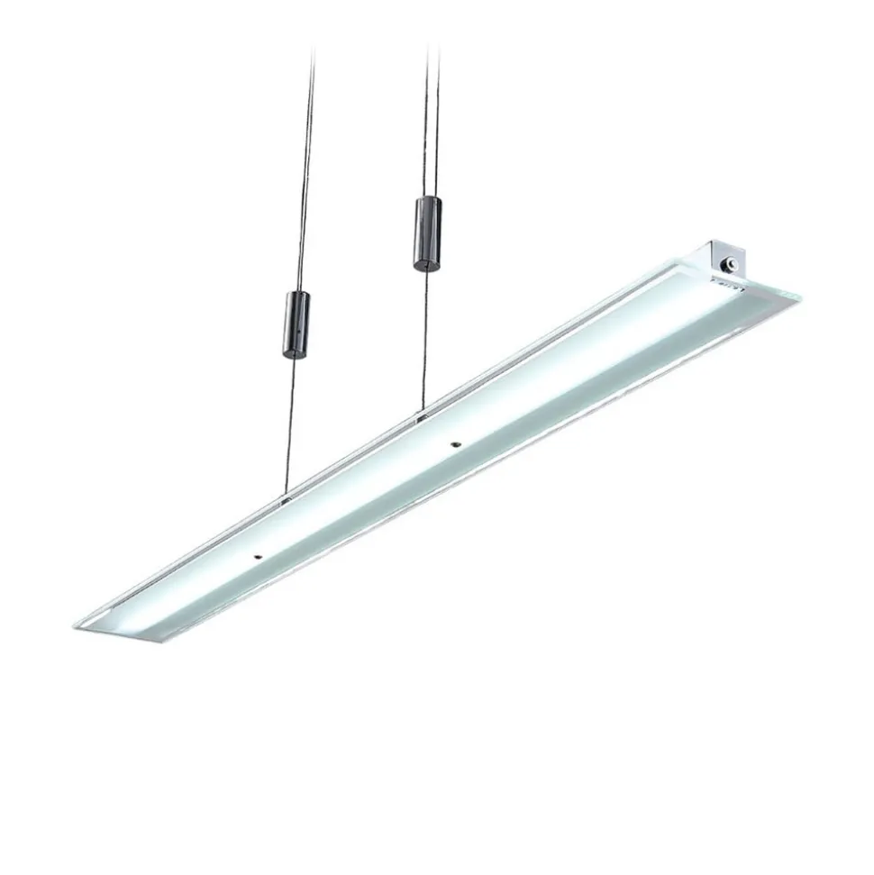 Lindby LED-pendellampe Sladja, krom, glas, touchdæmper