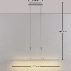 Lindby LED-pendellampe Sladja, krom, glas, touchdæmper